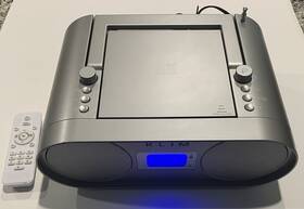 Klim 701152105342 Boombox B4 Cd Player Radio Portable Stereo With Bluetooth Mp3 Remote Silver