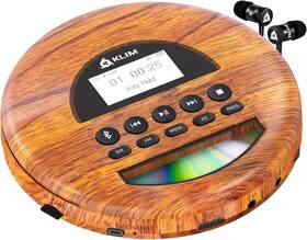 B0bzfxv15y Klim Nomad Portable Cd Player Fm Radio Bluetooth Fusion Earphones Wood