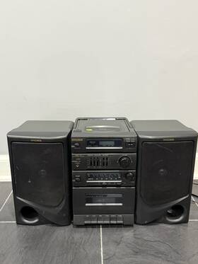 Hg30 Koss Vintage 3 Piece Stereo With Speakers Cassette Cd Am/fm Does Not Work