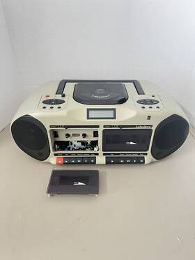Ee494 Lakeshore Learning Materials Classroom Cd And Dual Cassette Player One Door Broke