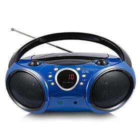 Sbx030btb Leaderwave 030b Portable Cd Player Boombox With Bluetooth For Home Am Fm Starlight Blue