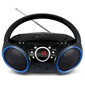 Sbx030c-bu Leaderwave 030c Portable Cd Player Boombox With Am Fm Stereo Radio Black Blue Rim