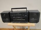 W242k M Sanyo Boom Box Twin Cassette Player Recorder Model