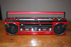 W770 M Sanyo Rare Vintage Red Stereo Double Cassette Recorder See Desc
