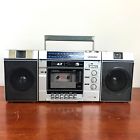 M9838 Sanyo Vtg Boombox Radio Speaker Stereo Cassette Recorder