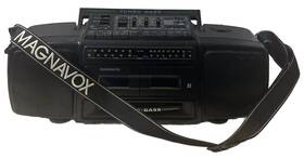 Aw7590 Magnavox Aw7590/17 Turbo Bass Boombox Radio Dual Cassette With Retro Strap Works