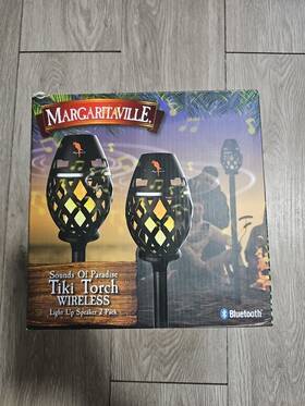 Ma112pk2-mgv-stk-6 Margaritaville Sounds Of Paradise Tiki Torch Bluetooth Light-up Speaker - 2 Pack