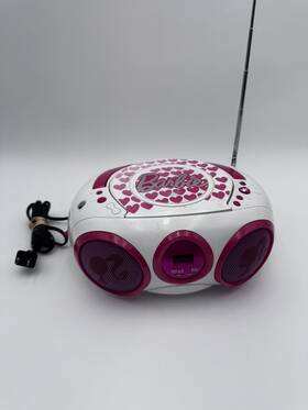 Bb11000 Mattel Barbie Fabulous Boombox Cd Player Radio Am/fm Stereo White 2010 Works