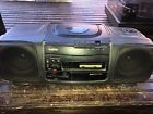 Mcd-z16 Sanyo Portable Stereo Bass Expander Boombox Cd Cassette Player Radio