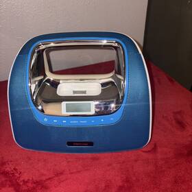 Hs-gmx50 Memorex Minimove Portable Boombox For Ipod. Blue Tested Working Including Cord