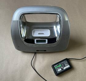 Mi3xsl Memorex Portable Boombox Silver Ipod Dock Fm Radio Sony Ac Adapter