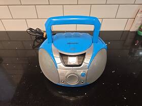 Mp3112-30 Memorex Portable Cd Am/fm Radio Player Boombox Works With Ac Cord Blue