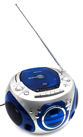 Mp3122-01 Memorex Am/fm Cd Cassette Recorder Blue Boombox Y2k - Tape Not Working