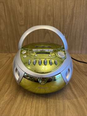 Mp3230grn Memorex Portable Cd Player Am/fm Radio Cassette Recorder Metallic