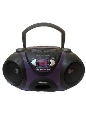 Mp3838pur Memorex Sport Cd/radio Boombox Purple With Power Cord Tested
