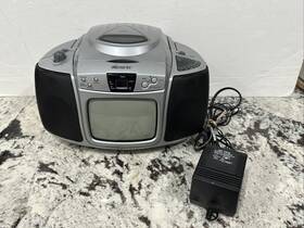 Mpt3470 Memorex Black/white 5 Inch Tv Am/fm Stereo Radio Cd Player Portable Boombox
