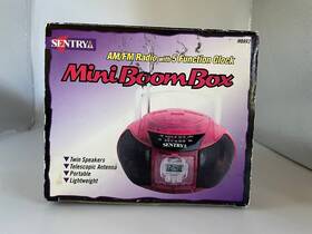 Mbbr2 Mini Boombox Sentrya Am/fm Radio With 5 Function Clock