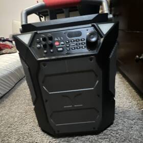 Rrock2-ps Monster Portable Black Boombox Usb Wheels Handle