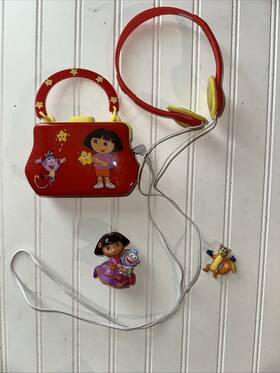 Dte207 Nick Tronics Dora The Explorer Portable Cassette Player Purse With Headphones And Pvc Toys