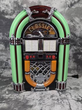 Wcd-4090 Nostalgia Classics 1940s Replica Jukebox Cd Radio Green Neon Tested