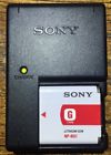 Np-bg1 Sony Genuine Type Rechargeable Battery With Wall Charger Very Good