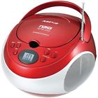 Npb252rd  Naxa Electronics Portable Player With Stereo Radio Red 767887448096