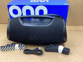 Onn 680358183268 Portable Boombox 180w Rms Output Bluetooth Wireless Six Led Lighting