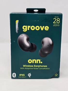 Aablk100043845 Onn Groove Earphones With Adaptive Noise Cancellation And Charging Case Black