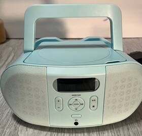 Lbi748 Onn Groove Portable Am/fm/cd Boombox Blue Boom Box Ac/dc Works Great