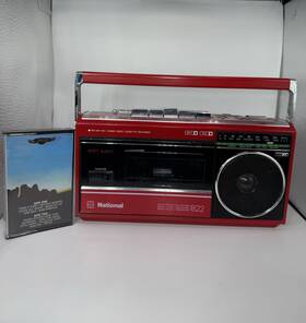 Rx-1822r Panasonic Vtg National Radio Cassette Player Red 3 Band Recorder Tested