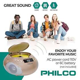 Pbb1005-rg Phc Americas Llc Portable Cd Player Boombox With Speakers And Am Fm Radio Boom Box Rose Gold