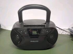 Philco 850041387079 Portable Bluetooth Boombox With Cd And Cassette Player Recorder Con