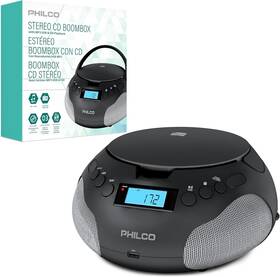 Pjb1007-bk Philco Fm Radio Stereo Cd Boombox Mp3 Usb Built-in Antenna