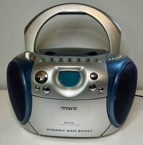 Az1140 Philips Az1140/17 Cd Radio Cassette Recorder Player Silver Tested Works Great
