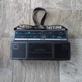 D8300 Philips Dual Deck Stereo Boombox Works/read