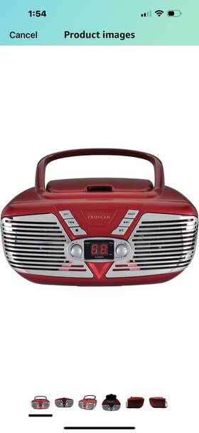 Prcd212-red Proscan Amz Retro Style Portable Cd Boombox With Am/fm Radio- Top Loading Red