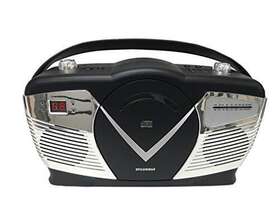 Proscan Srcd212-black Retro Style Portable Cd Boombox With Am/fm Radio- Top Loading Black