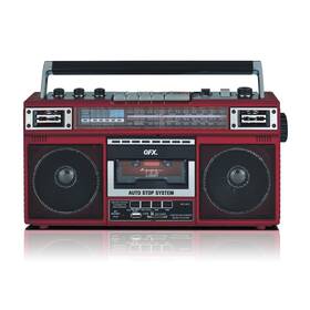 J-220bt Qfx 606540000939 Red Boombox Mp3 Conversion From Radio To Cassette With 4-band Am Fm