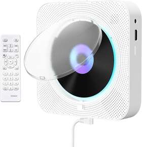 Qoosea 692756864045 Wall-mountable Bluetooth Cd Player Boombox - Fm Radio Remote Aux Headphone