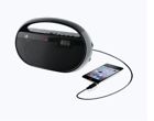R602b Gpx Portable Radio With Digital Clock And Line Input Black