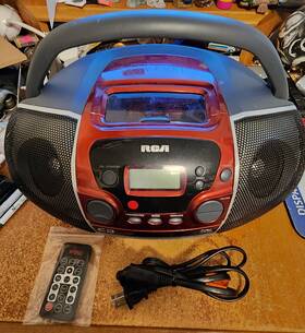 175-a Rca Rcd Boombox Cd Cassette Am Fm Radio Tested Works Lot 3579