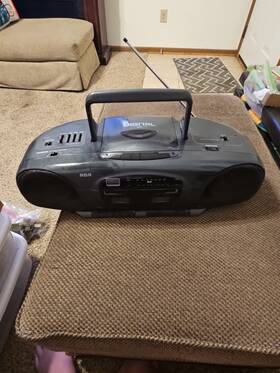 Rp-7971b Rca 7971b Portable Boombox Cd Double Cassette Tape Radio Combo Tested
