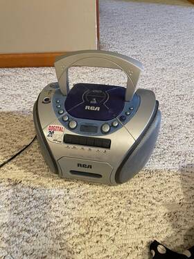 Rcd101b Rca Vintage Silver Cd Radio Cassette Boombox Power Cord Or 6 D Battery
