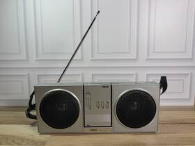 Rhapsody Ry-81a Vintage Stereo-to-go Portable Am/fm Radio Boombox Speaker System