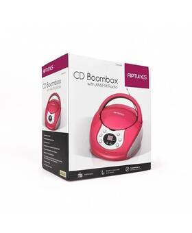 Cdb204p-u Riptunes Cd Boombox Am/fm Radio Stereo Sound Aux-in Ac/dc Dual Power Source