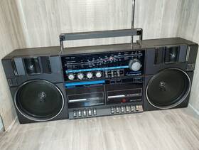 Rc1616 Rising Boom Box Radio Double Cassette Player- Works Rare Vtg