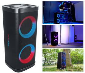 Rockville 613816374779 Bass Party 65 V2 1200w Battery Powered Led Bluetooth Speaker Mic Input