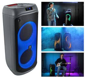 Rockville 613816376308 Bass Party 8 Dual Inch Portable Battery Led Bluetooth Speaker