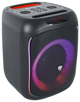 Rockville 613826619068 Rockbox Pro V2 6.5 Inch 150w Portable Led Party Bluetooth Speaker Mic In