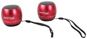 Rpb3-red Rockville Pair Handheld Wireless Linking Portable Bluetooth Speakers